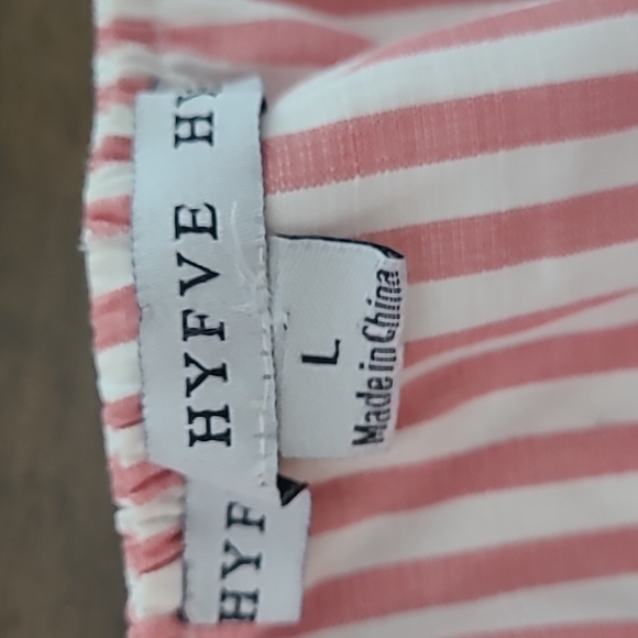 HYFVE Candy Stripe off the shoulder crop blouse L - Picture 4 of 6